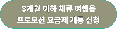 3개월 이하 체류 여행용<br>프로모션 요금제 개통 신청